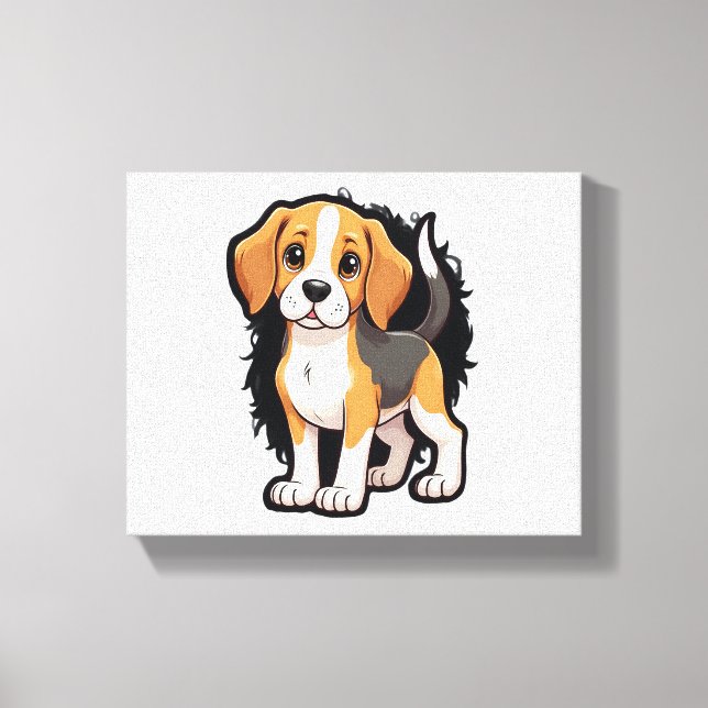Beagle Hund tröja Canvastryck (Framsida)