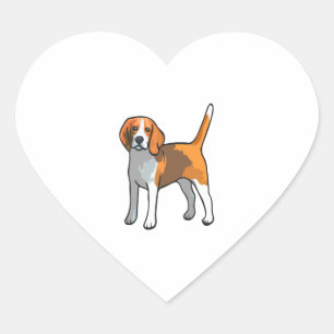 Beagle Hund tröja Hjärtformat Klistermärke