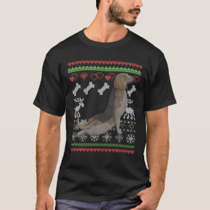 Beagle Hund Ugly jul Mönster X-Morsa T Shirt