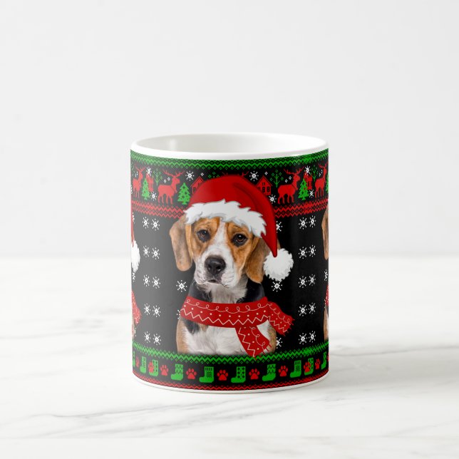 Beagle Hund Ugly Sweater jul Puppy Hund älskare Kaffemugg (Center)