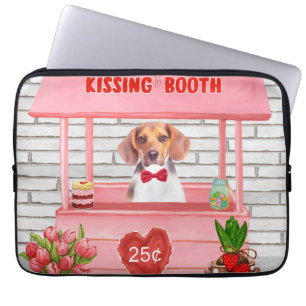 Beagle Hund Valentine Day Kissing Booth Laptop Fodral