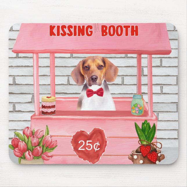 Beagle Hund Valentine Day Kissing Booth Musmatta (Framsidan)