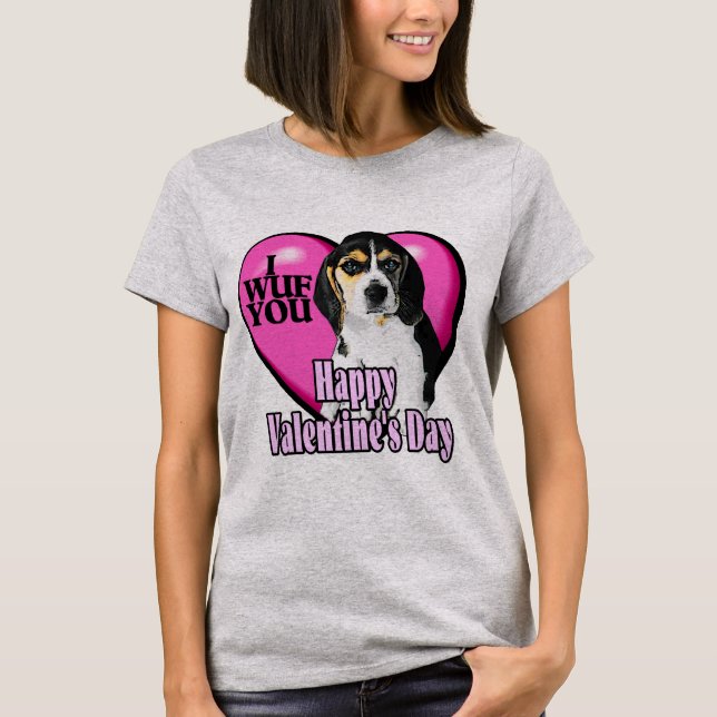 Beagle Hund Valentines day T-shirt (Framsida)