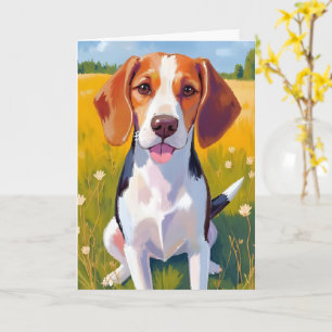 Beagle Hund Vattenfärg Husdjur Målning Kort