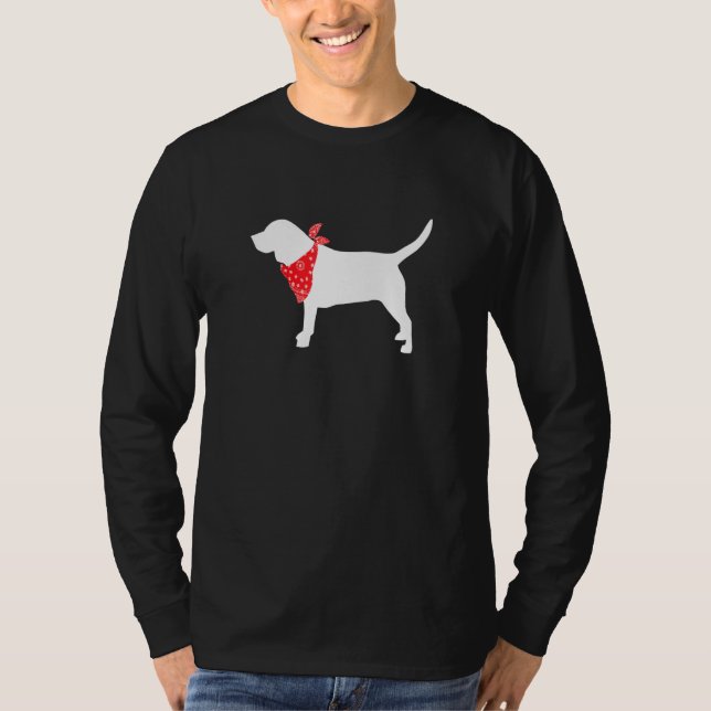 Beagle Hund Wearing Red Bandana T Shirt (Framsida)