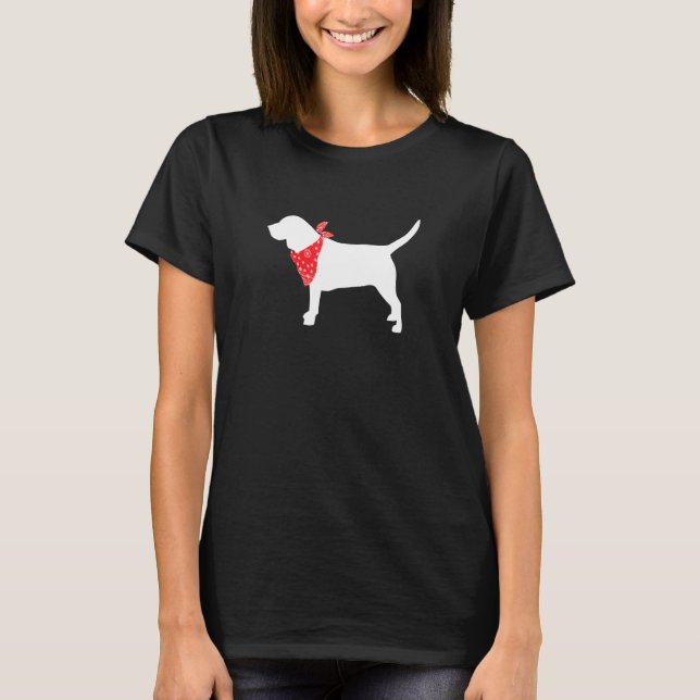 Beagle Hund Wearing Red Bandana T Shirt (Framsida)