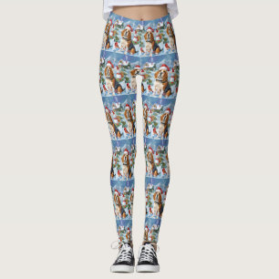 Beagle Hund Winter Wonderland jul Joy Leggings
