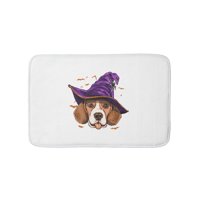 Beagle Hund Witch Funny Halloween Hund älskare Badrumsmatta (Framsidan)