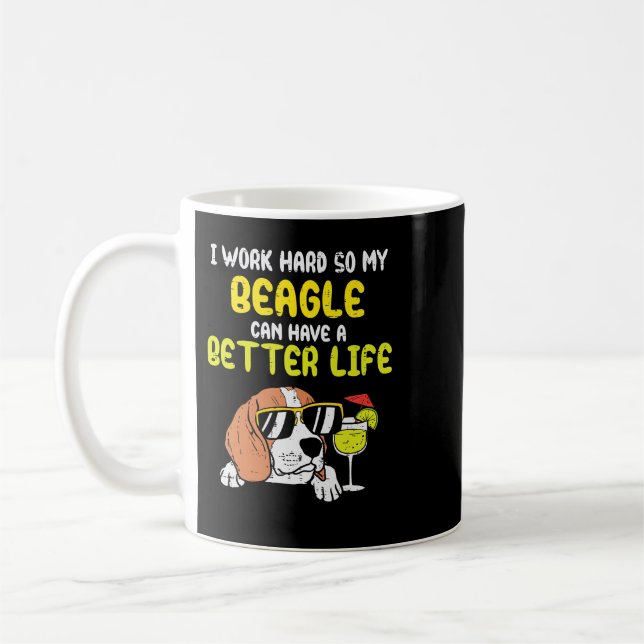 Beagle Hund Work HBeagle Bättre Life Rolig hund  Kaffemugg (Vänster)