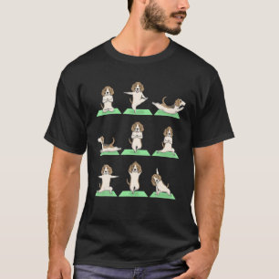 Beagle Hund Yoga Pose Zen Cute Workout Exercise Yo T Shirt