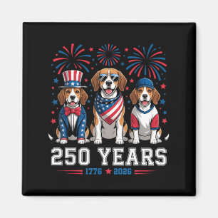 Beagle Hundälskare 250 årsjubileum Usa 250:e 4:e Magnet