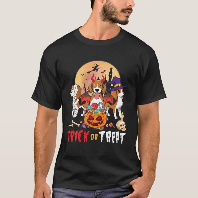 Beagle Hundar Dancing ToTillsammans Happy hallowee T Shirt (Framsida)