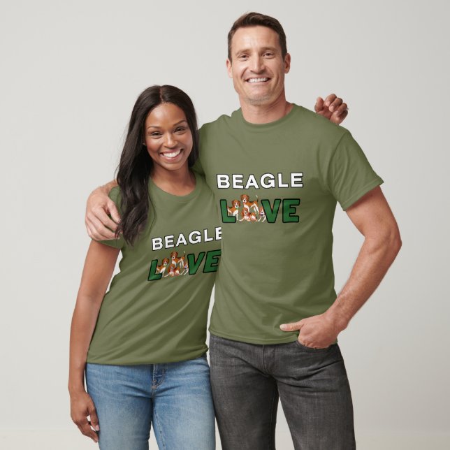 Beagle Hundar Kärlek-familjens husdjur som jagar H T Shirt (Unisex)