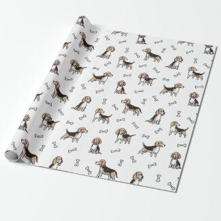 Beagle hundar mönster presentpapper