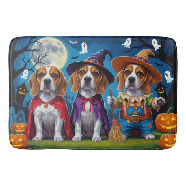 Beagle Hundar Pumpkin Halloween Funny Badrumsmatta (Framsidan)