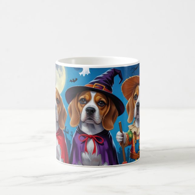 Beagle Hundar Pumpkin Halloween Funny Kaffemugg (Center)