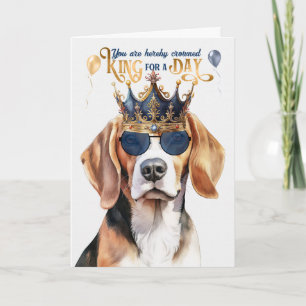 Beagle Hundkung för en Dag Rolig Födelsedag Kort