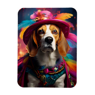 Beagle i en fågelhatt magnet