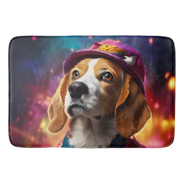 Beagle i en Rosa Hat Badrumsmatta