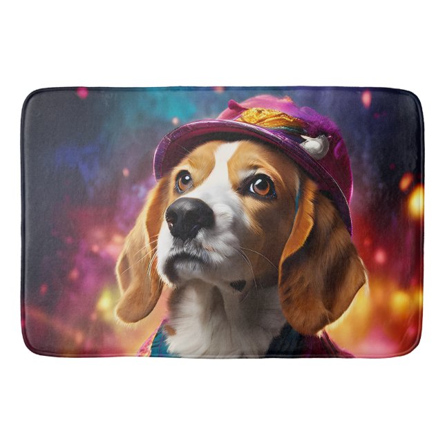 Beagle i en Rosa Hat Badrumsmatta (Framsidan)