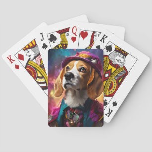 Beagle i en Rosa Hat Casinokort