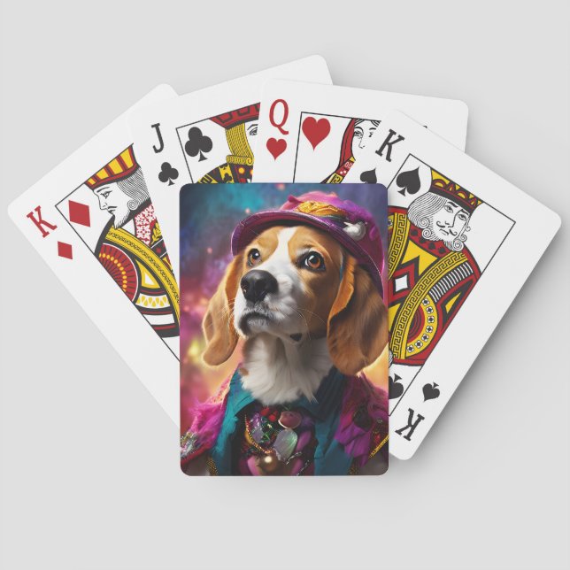 Beagle i en Rosa Hat Casinokort (Baksidan)
