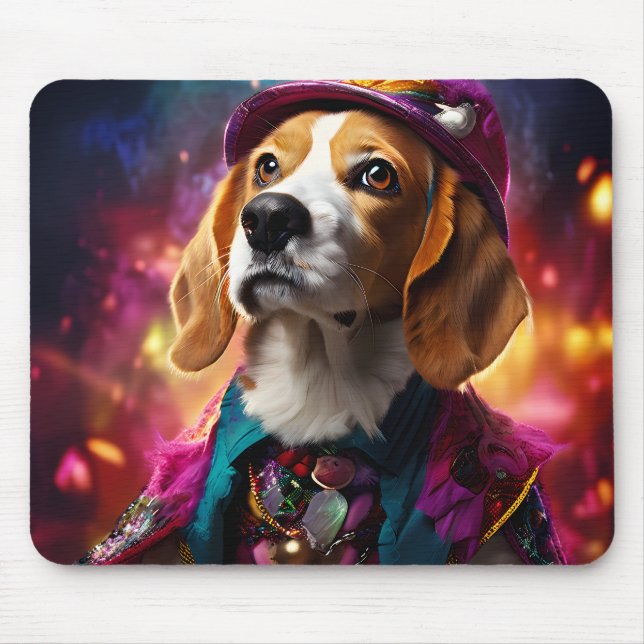 Beagle i en Rosa Hat Musmatta (Framsidan)