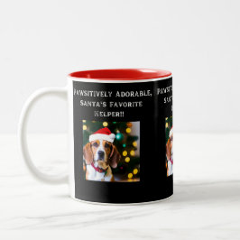 Beagle i Santa hat på kaffe mugg