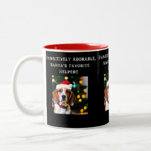 Beagle i Santa hat på kaffe mugg