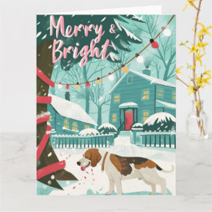 Beagle i Snö jul Kort
