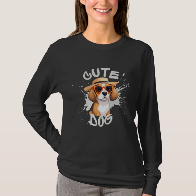 Beagle i sunglass | Cute Hund Graphic T Shirt (Framsida)