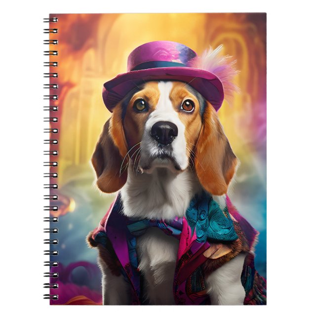 Beagle i Vibrant Costume Anteckningsbok (Framsidan)