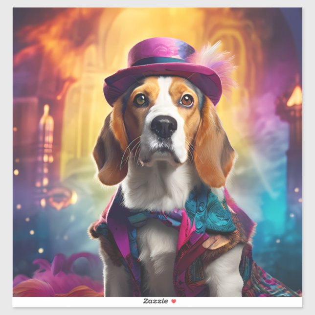 Beagle i Vibrant Costume Klistermärken (Ark)