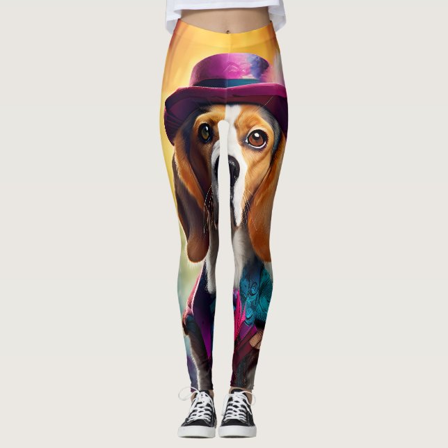 Beagle i Vibrant Costume Leggings (Framsida)