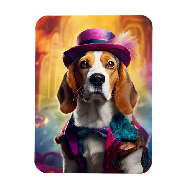 Beagle i Vibrant Costume Magnet (Vertikal)
