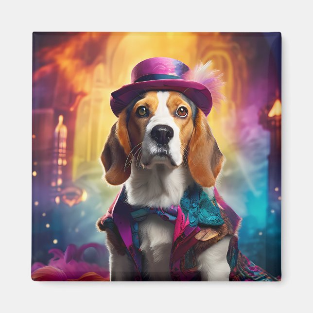 Beagle i Vibrant Costume Magnet (Framsidan)