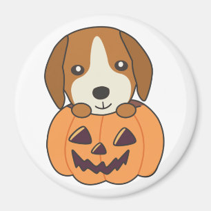 Beagle in Pumpkin Sweet Hundar Happy halloween Mag Magnet