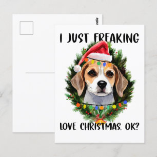 Beagle jag Freaking Kärlek jul God jul Vykort