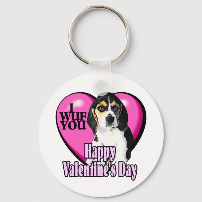 Beagle jag Wuf You Nyckelring (Framsida)