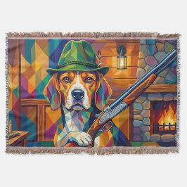 Beagle Jäger Pop Art – Moderner Jagdhund Filt
