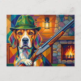 Beagle Jäger Pop Art – Moderner Jagdhund Vykort