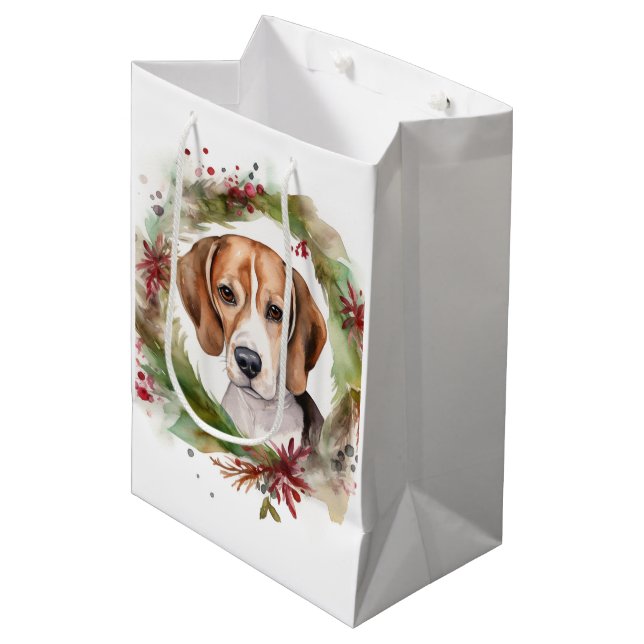 Beagle-jul-andedräkt Festive Valp (Framsidan Vinklad)