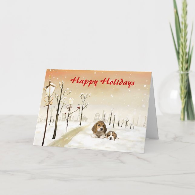 Beagle jul Card Urban Helgkort (Framsida)