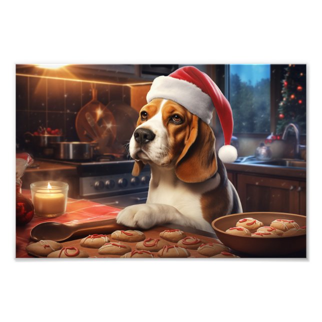 Beagle jul Cookies Festive Helgdag Fototryck (Framsidan)