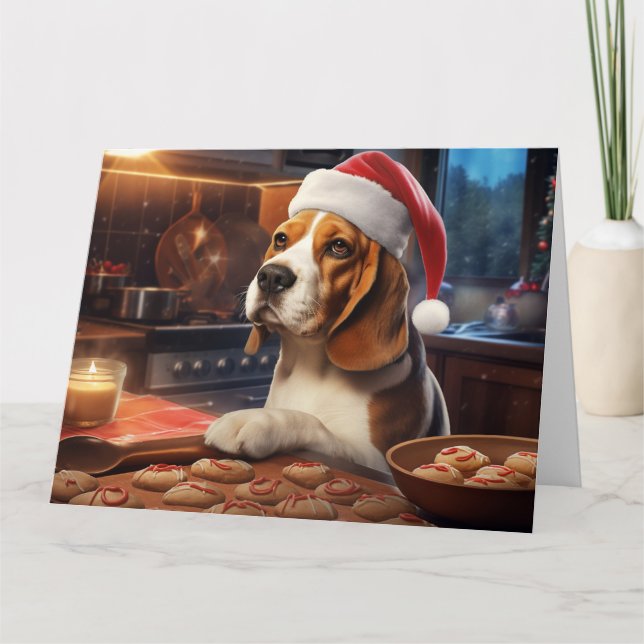 Beagle jul Cookies Festive Helgdag Kort (Framsida)