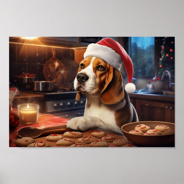 Beagle jul Cookies Festive Helgdag Poster (Framsidan)