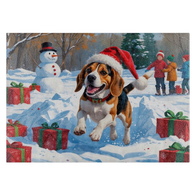Beagle jul festiva snöscen (Framsidan)