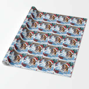 Beagle jul festiva snöscen presentpapper