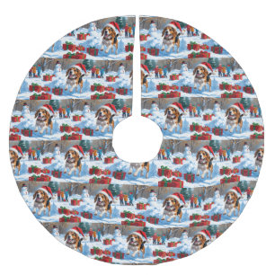 Beagle jul festlig snöscen julgransmatta borstad polyester
