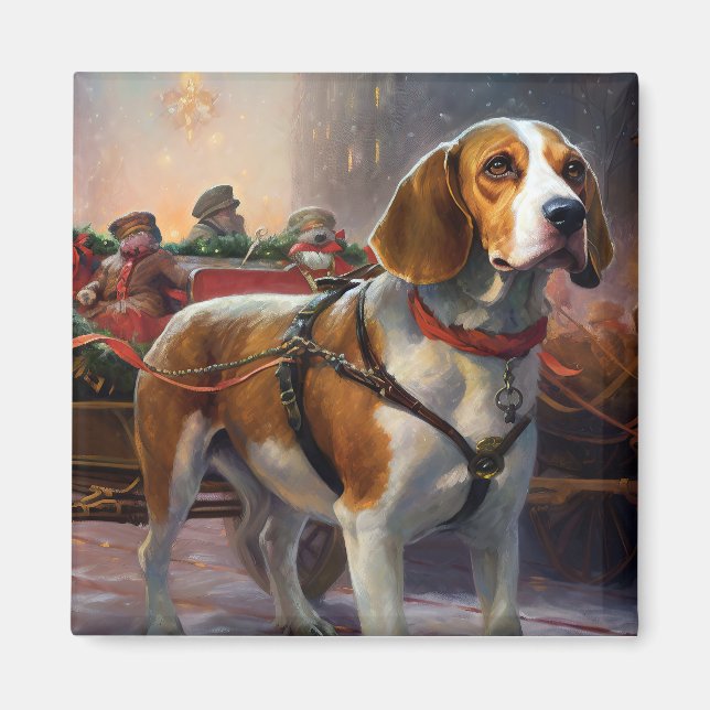 Beagle jul-festsäsong magnet (Framsidan)